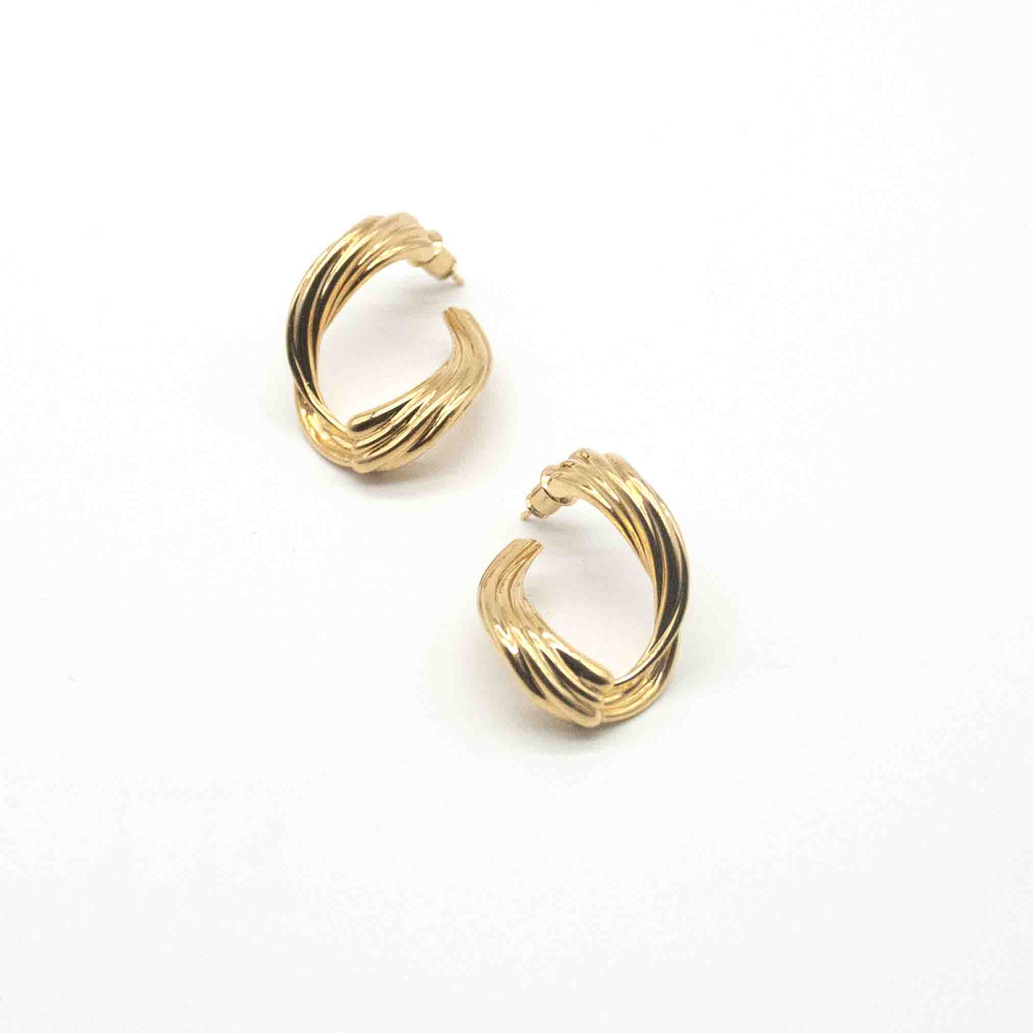 Pair of Aurora Silver Gold-Plated Vermeil Earrings